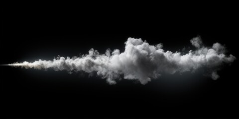 Poster - Traces of White Smoke on a Dark Background Captured in Stunning Detail for Creative Projects and Visual Storytelling