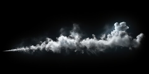 Poster - Serene Waves of Ethereal White Smoke Gently Billowing Against a Dark Background Capturing Mystery and Tranquility