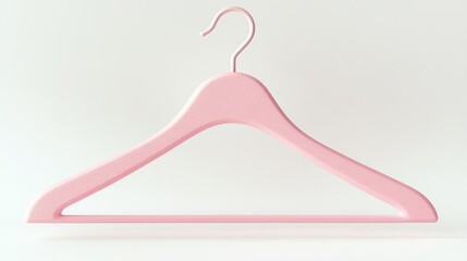 Pink clothing hanger on a white isolated background.