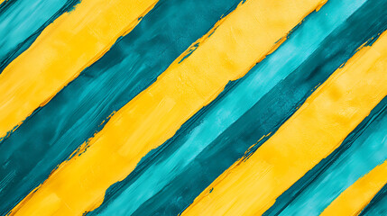 Poster - Abstract background banner with diagonal stripes in yellow and teal