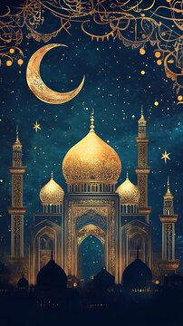 Golden Eid Mubarak frame design