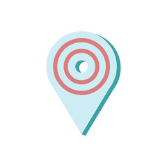 Poster - Pin location icon in flat color style. Location gps navigation map. location symbol illustration graphic design. Suitable for use in map design, tags, share and location markers