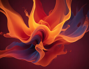 Wall Mural - Fiery tones blended into a dynamic abstract composition.