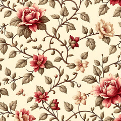 Wall Mural - seamless pattern with flowers