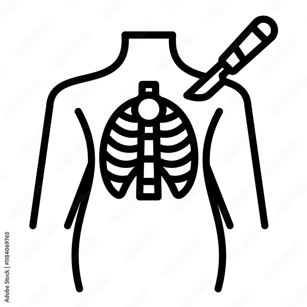 Thoracic Rotation Icon Thoracic Surgery Icon Stock Vector | Adobe Stock