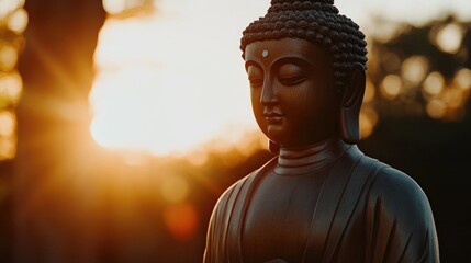 Big bronze Amoghasiddhi Buddha statue called Tian Tan Buddha with sunset sky at Po Lin Monastery Ngong Ping in Lantau Island famous tourist destination in Hong Kong China