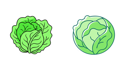 Wall Mural - cabbage vector icon, vegetables vector illustration - simple illustration of cabbage perfect for logos, and vegetables-themed designs.