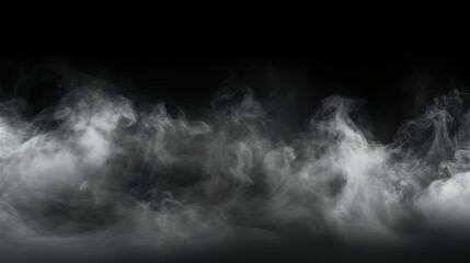 Poster - Dramatic Fog and Mist Effect on Black Background for Atmospheric and Mysterious Visuals in Art and Design Projects