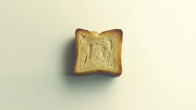 a perfectly toasted slice of bread, golden brown crust and soft inside, minimalist food photography