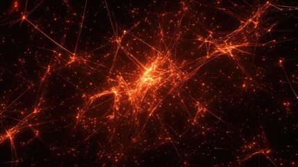 Poster - Abstract network nodes and connections on a dark background, symbolizing global business and technology.