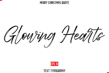 Leinwandbilder - Modern Stylish Typography Text Of Merry Christmas Saying Glowing Hearts
