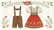 © ZhumaStudio - Tyrolean folk festival style with traditional german outfits and floral motifs for elegant design.