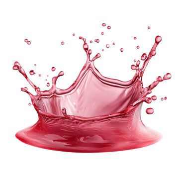Vibrant red liquid splash with dynamic droplets