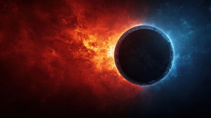 Wall Mural - Celestial Clash Fire and Ice Cosmic Encounter