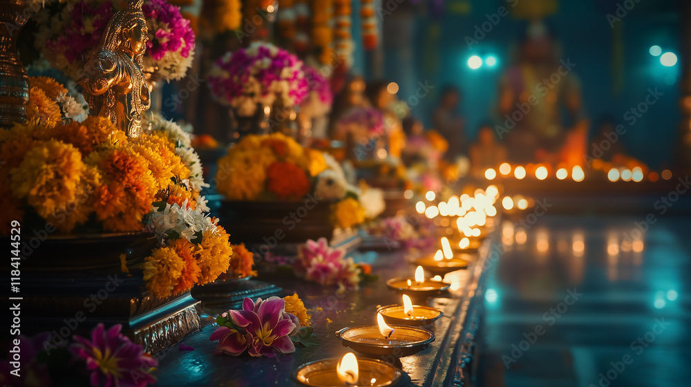Maha Shivaratri, Hindu devotees praying inside a temple decorated with ...