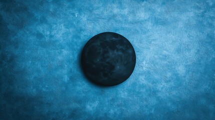 Wall Mural - Dark Moon on Blue Textured Background