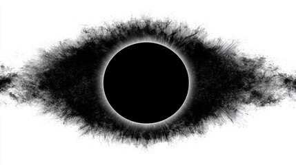 Wall Mural - Abstract Black Hole Eclipse, Cosmic Dust and Nebula Texture