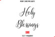 © Pleasant Mode - Merry Christmas Saying in Stylish Typography Text Holy Blessings