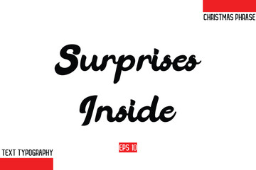 Leinwandbilder - Christmas Gift Text Saying Typography Surprises Inside