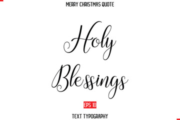 Leinwandbilder - Merry Christmas Saying in Stylish Typography Text Holy Blessings