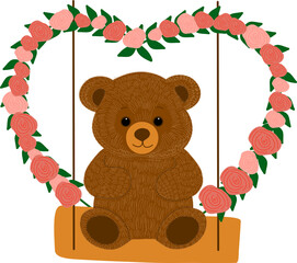 teddy bear with flowers