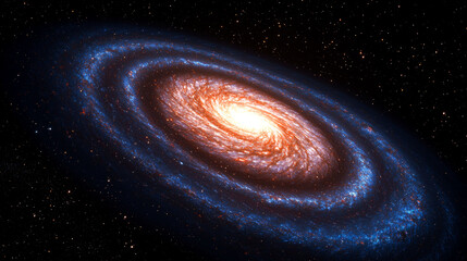 Wall Mural - Majestic Spiral Galaxy: A Cosmic Tapestry of Stars and Nebulae