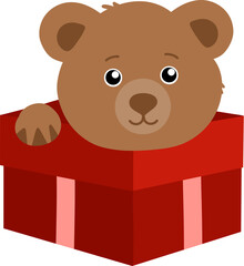 teddy bear on a gift box