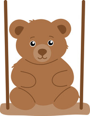 teddy bear on a swing