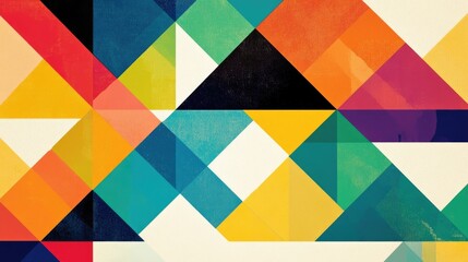 Poster - Geometric triangular patterns in vibrant colors, symbolizing creativity and energy in business.