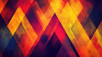 Poster - Geometric triangular patterns in vibrant colors, symbolizing creativity and energy in business.