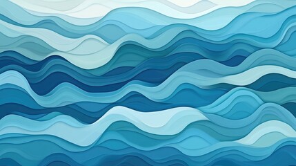 Poster - Gradient wave patterns in soft blue tones, creating a calm yet professional business background.
