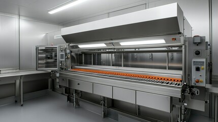 Poster - High-speed tablet pressing equipment in operation, photographed with clean lines and ample room for text.