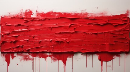 Poster - Vibrant Abstract Red Texture with Thick Paint Layers and Drips on a White Background for Bold Artistic Expression