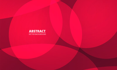Aufkleber - Red abstract modern geometric background with circles. Minimalist composition with rounds. Circle effect vector illustration