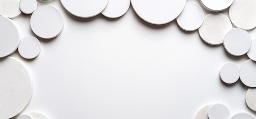 Poster - Abstract Circular Pattern with Soft Shadows on White Background - Ideal for Design or Presentation Use