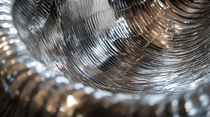 Poster - Abstract metallic spiral texture with reflective details