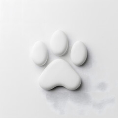 Wall Mural - Dog paw icon, isolated white background	