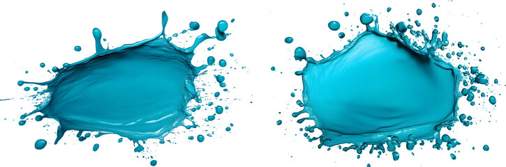 Poster - Vibrant Teal Liquid Splash Abstract Background Dynamic Flowing Water Paint Brushstrokes Textured Pattern with Creative Colorful Effect