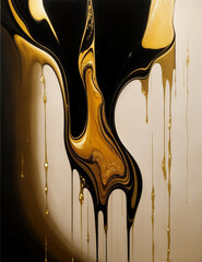 Wall Mural - background with gold and bronze - abstract golden and black ink background - generative ai