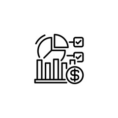 Poster - Income Report line icon. Universal creative premium symbol. Vector sign icon logo template. Vector illustration