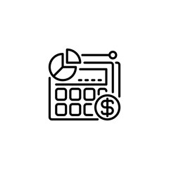 Poster - Loan Calculator line icon. Universal creative premium symbol. Vector sign icon logo template. Vector illustration