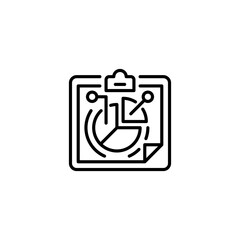 Poster - Budget Pie Chart line icon. Universal creative premium symbol. Vector sign icon logo template. Vector illustration