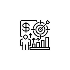 Poster - Financial Goal line icon. Universal creative premium symbol. Vector sign icon logo template. Vector illustration