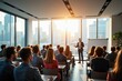 © honami - Professional Business Conference with Engaged Audience in a Modern Meeting Room during Presentation