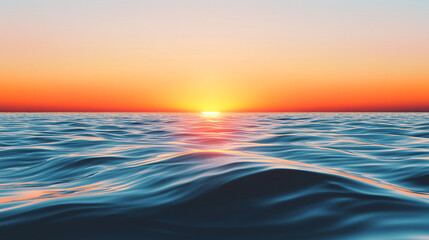 Aufkleber - Vibrant ocean waves reflecting sunset with a peaceful horizon
