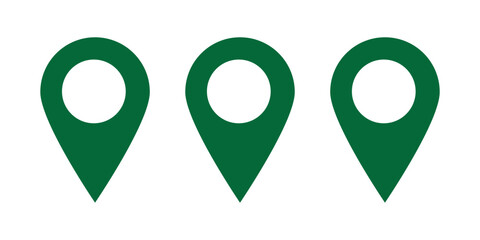 Poster - location icon set map pointer pin sign symbol red black outline destination icon place address navigation locator sign vector illustration