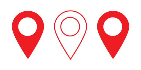 Poster - Location map pin icons set. Modern map marker collection. Pinpoint. Location pin icon. Map pin place marker. Map marker pointer icon. GPS location symbol. transparent background
