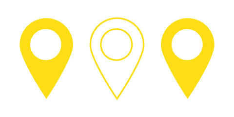 Poster - Location map pin icons set. Modern map marker collection. Pinpoint. Location pin icon. Map pin place marker. Map marker pointer icon. GPS location symbol. transparent background