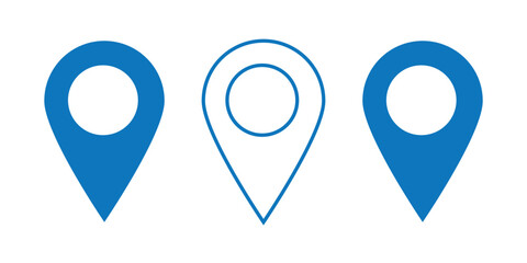 Poster - Location map pin icons set. Modern map marker collection. Pinpoint. Location pin icon. Map pin place marker. Map marker pointer icon. GPS location symbol. transparent background