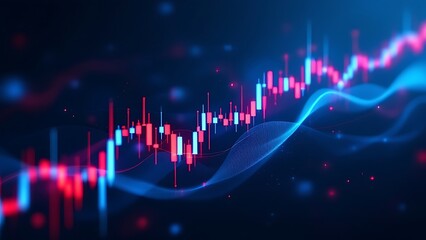 Wall Mural - Stock market investment graph with indicator and volume data.